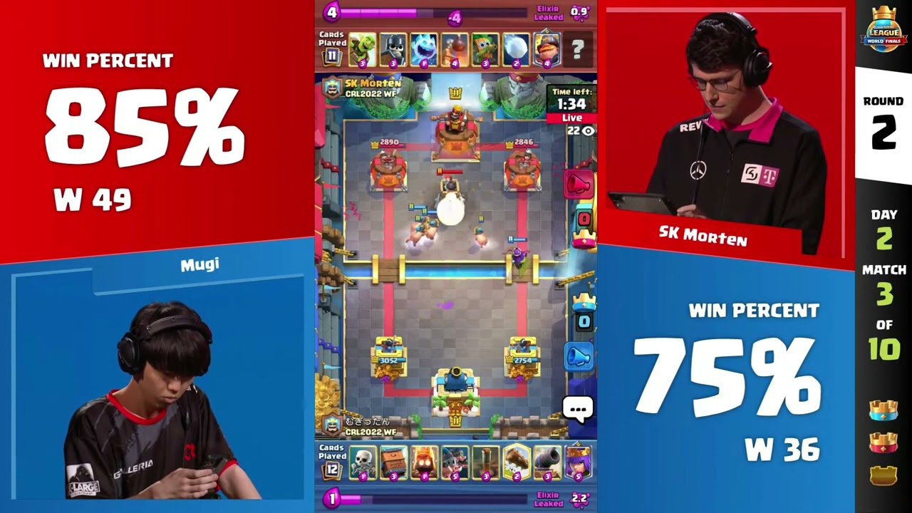 SK Morten Vs Mugi - Match 3 - Clash Royale World Finals