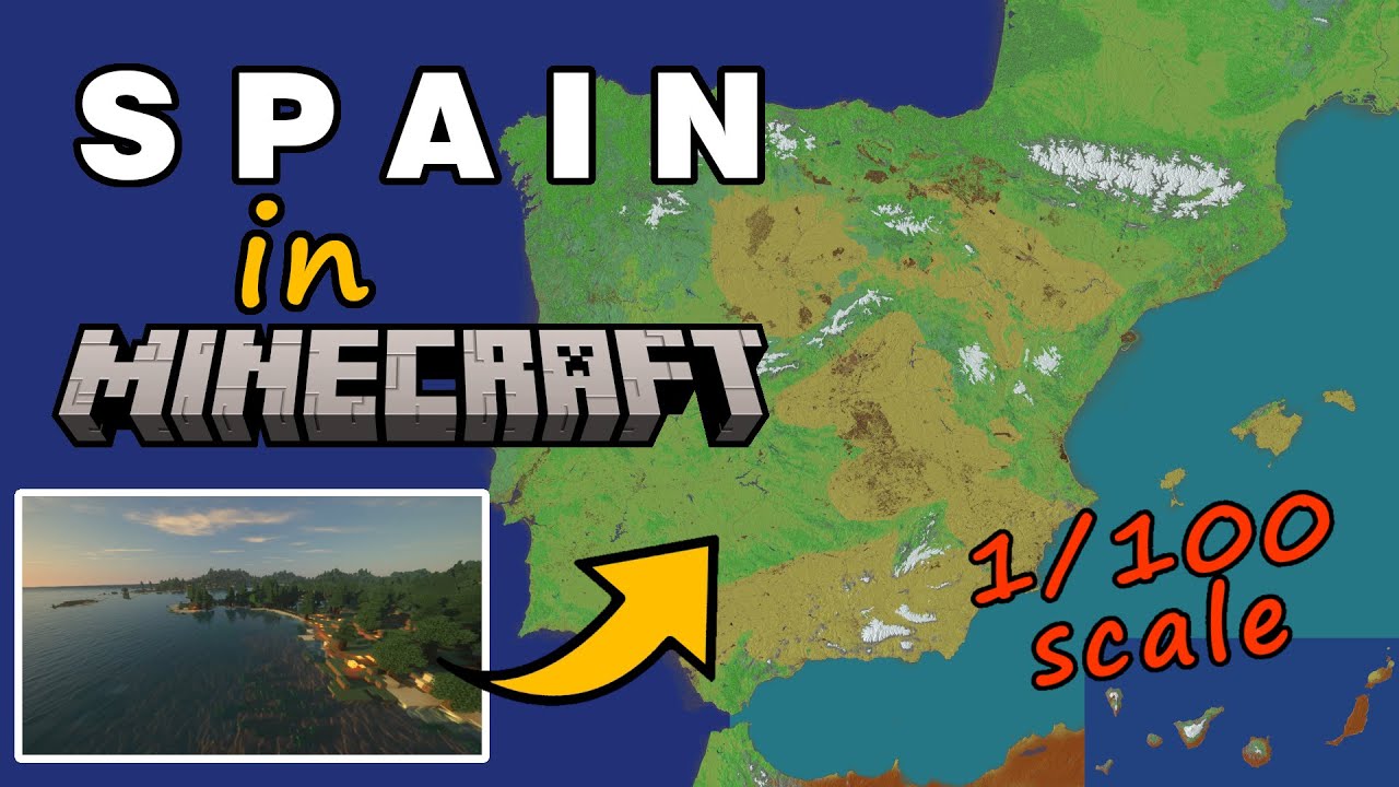 SPAIN in MINECRAFT 1/100 scale