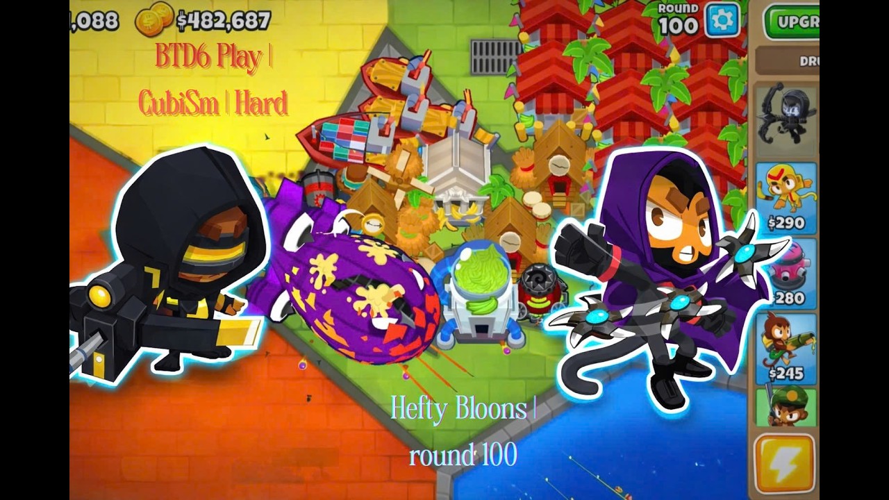 BTD6 Play | CubiSm | Hard | Hefty Bloons | round 100