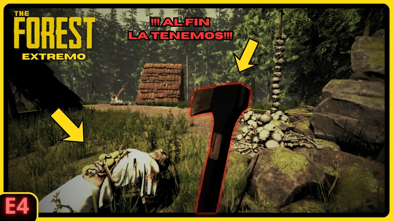 CONSEGUIMOS EL ACHA!! MIENTRAS SUFRIMOS EN LA NOCHE | THE FOREST EXTREMO EP-4| GAMEPLAY EN ESPAÑOL