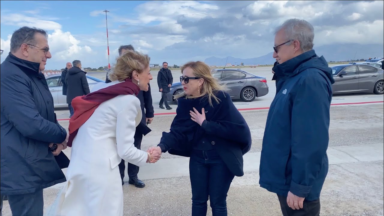 GIORGIA MELONI ARRIVA A PALERMO DOPO L'ARRESTO DI MATTEO MESSINA DENARO