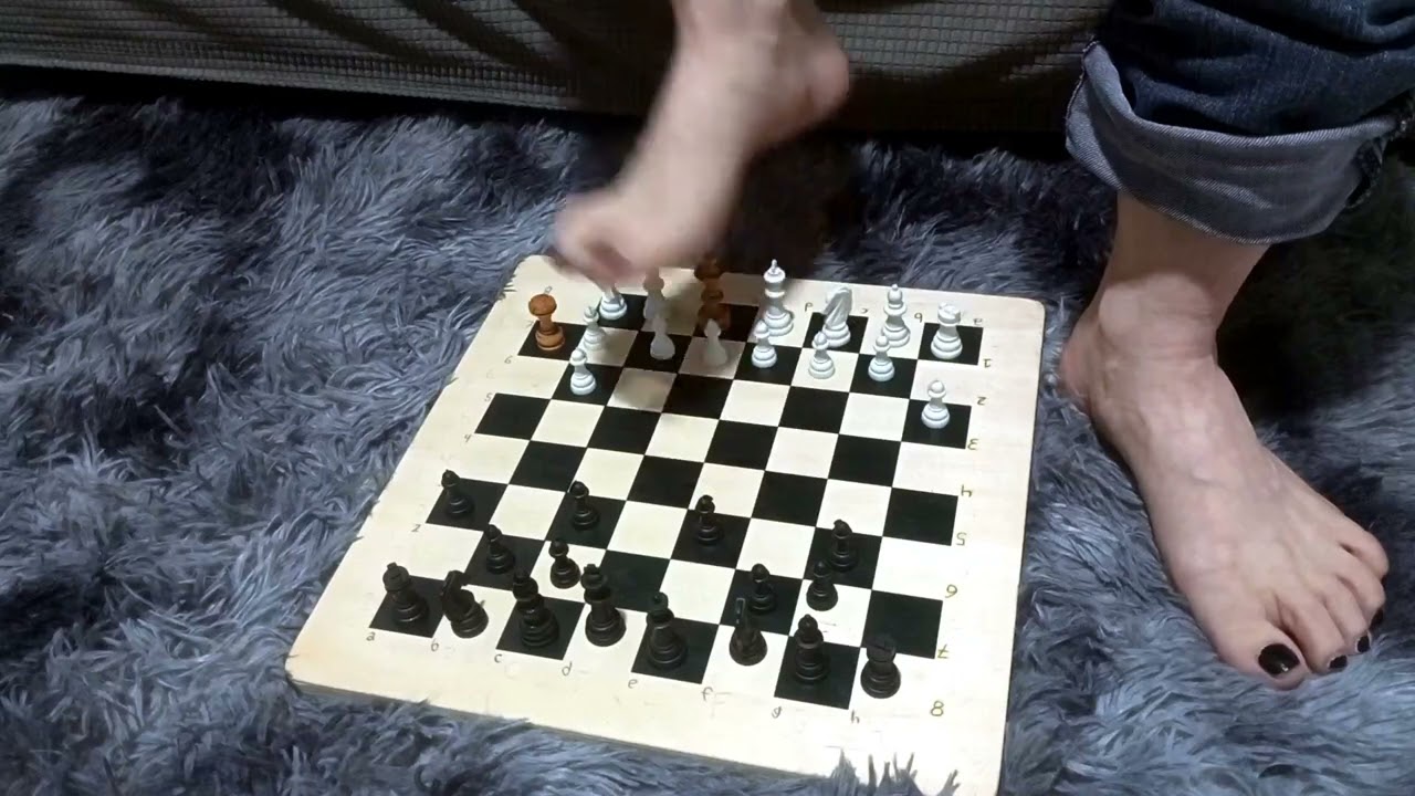 ASMR try play chess game barefoot make mess 