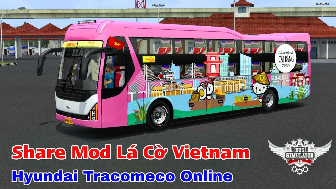 Share Mod Lá Cờ Vietnam Cho Hyundai Tracomeco Online trong Bus Simulator Indonesia