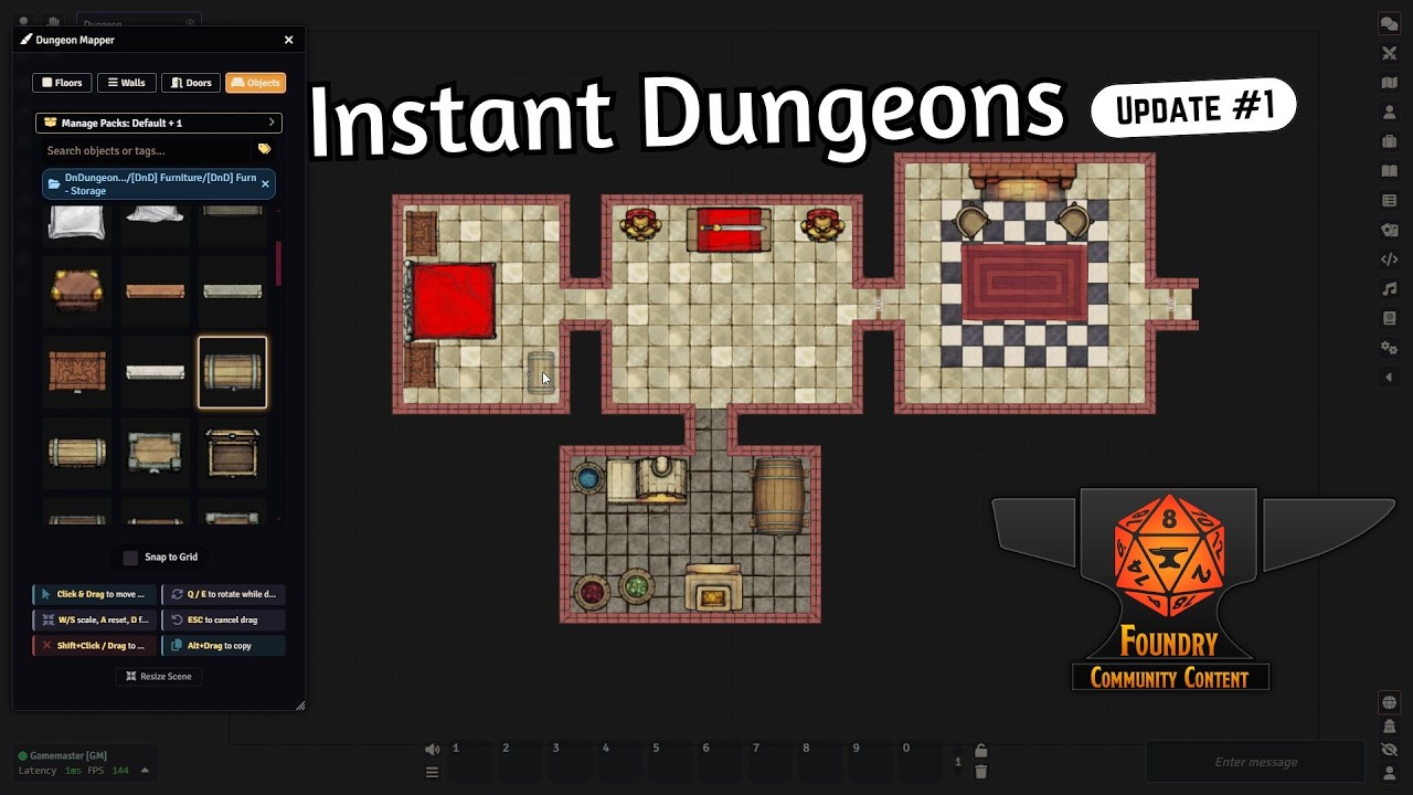 Foundry VTT One-Click Dungeon Generator | Now with Dungeondraft Asset Support!