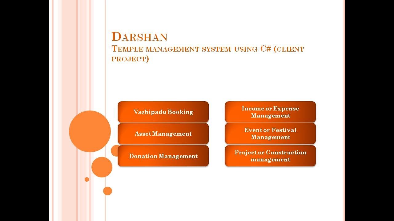 Darshan - Temple management system using C# (client project)