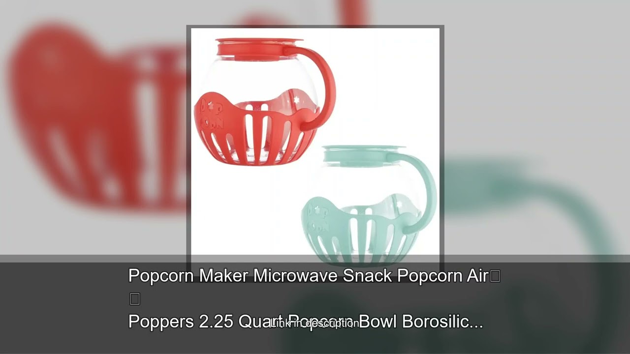 Popcorn Maker Microwave Snack Popcorn Air Poppers 2.25 Quart Popcorn Bowl Borosilicate Kitchen