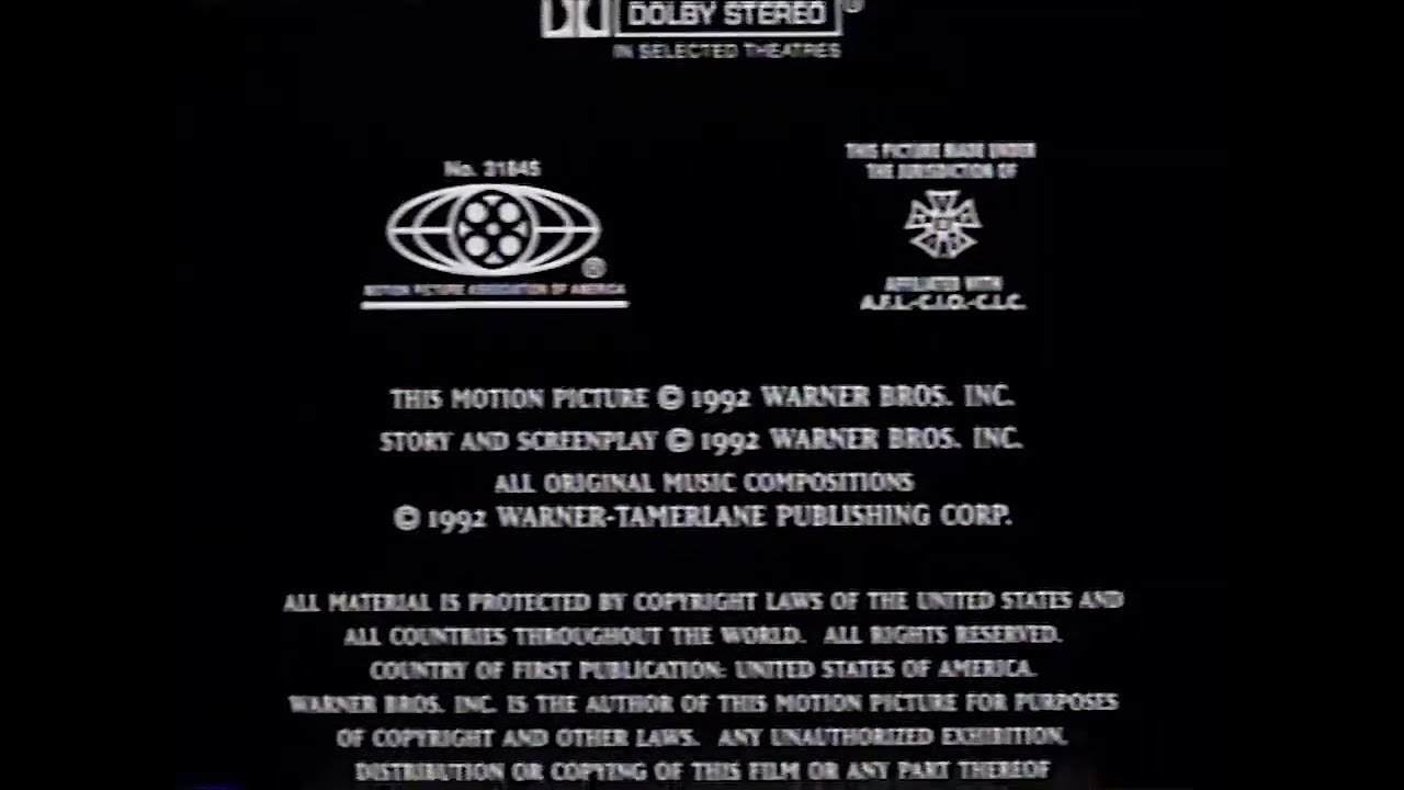 Batman Returns (1992 VHS Closing)