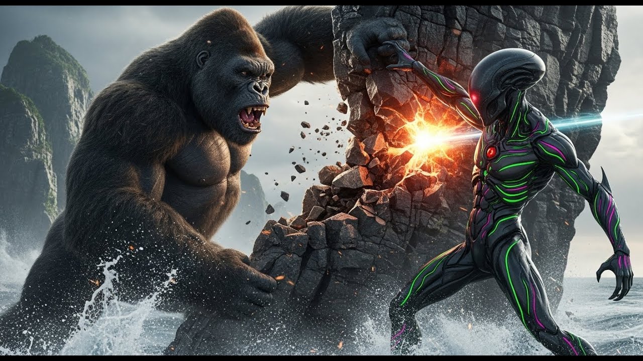 Kong vs Sauronus Round 2: Skull Island's Destruction! Environmental Chaos Ensues.