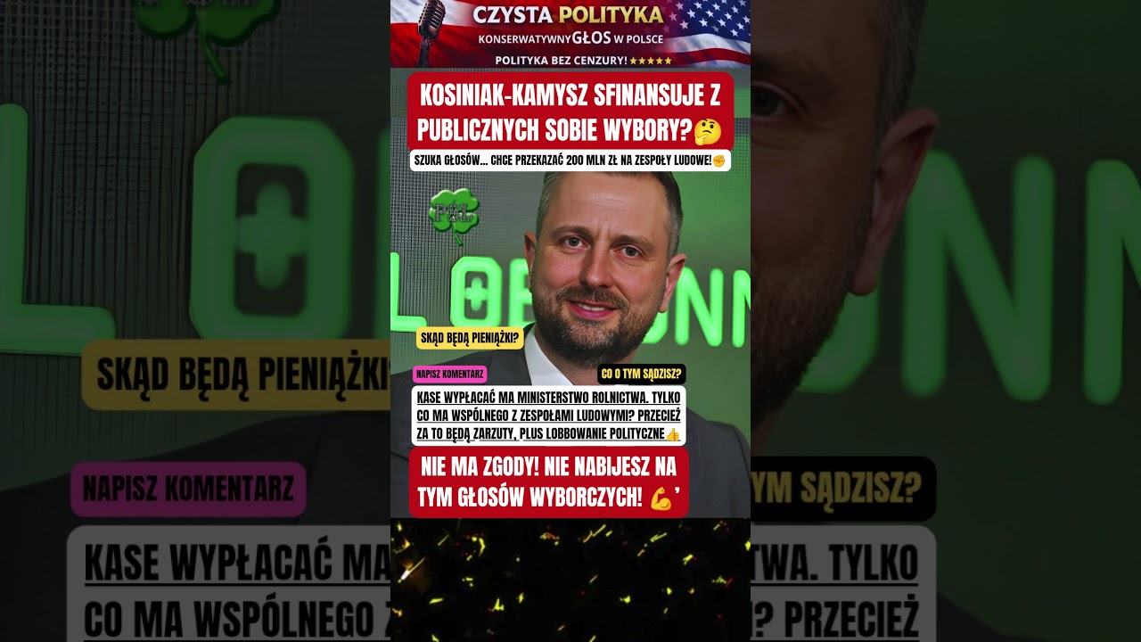 WILL KOSINIAK-KAMYSZ FUND HIS CAMPAIGN WITH PUBLIC MONEY?🤔