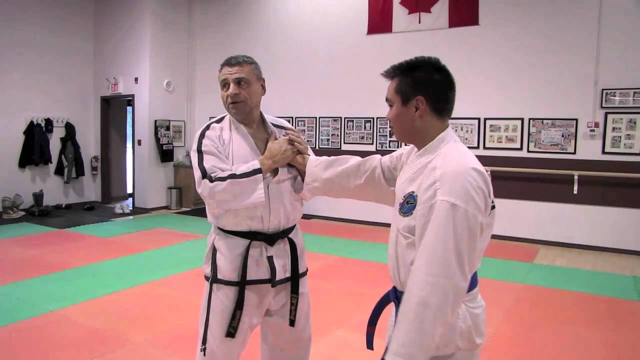 Tecumseh TKD Self Defense  - 1 and 2 hand lapel grab