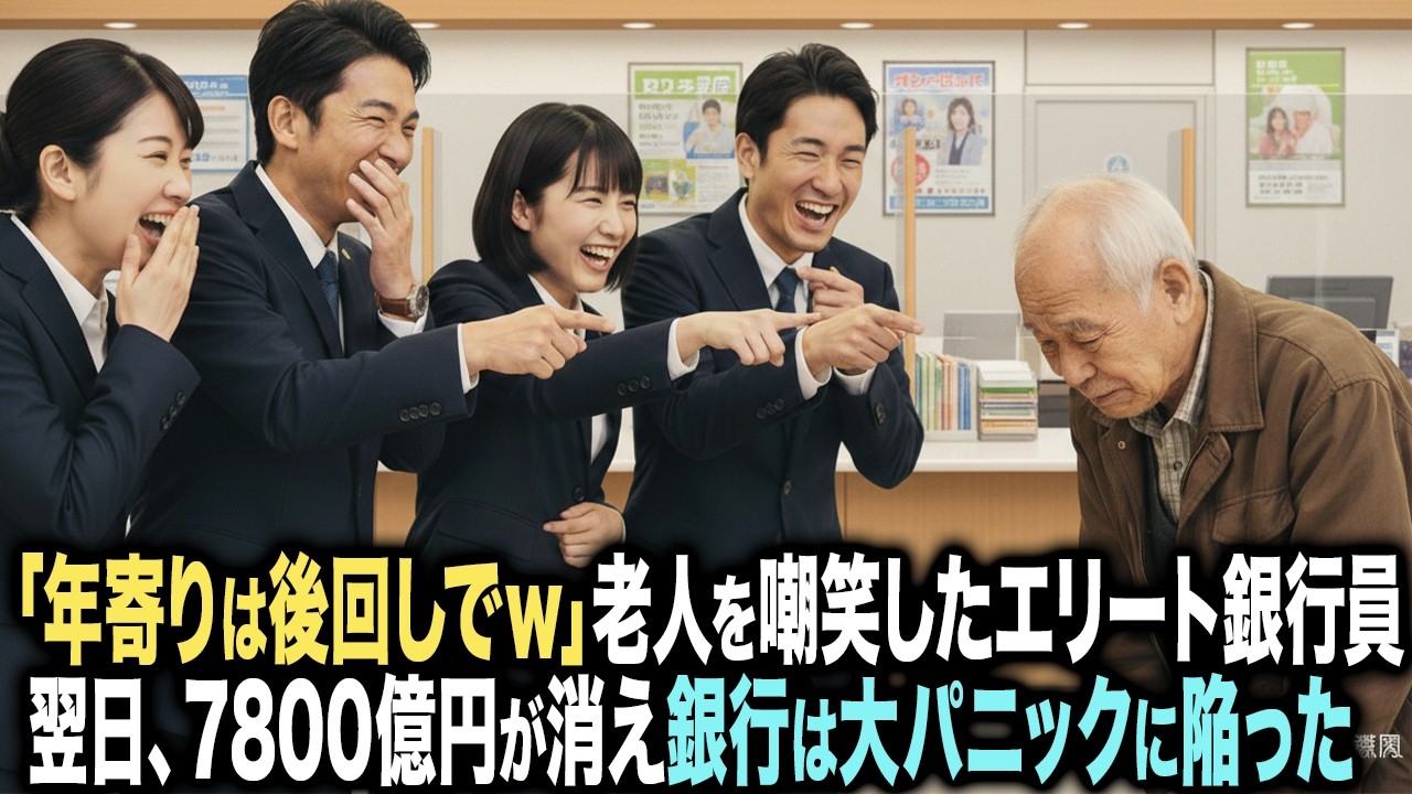 『ご年齢を踏まえた確認手続きとなりますw』地味な老人を“判断力不足”扱いし嘲笑したエリート行員――翌日、7800億円移動で銀行は大パニックに陥った