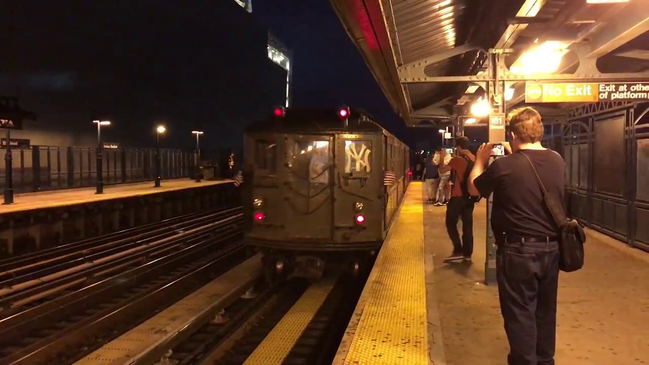 NYC Subway HD 60fps: IRT Lo-V Museum Train Departs Yankees Stadium (10/3/18)