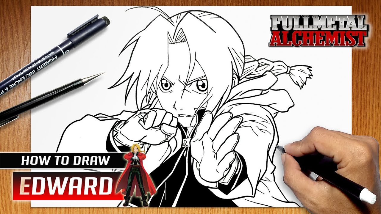 How to draw Edward Elric from Fullmetal Alchemist