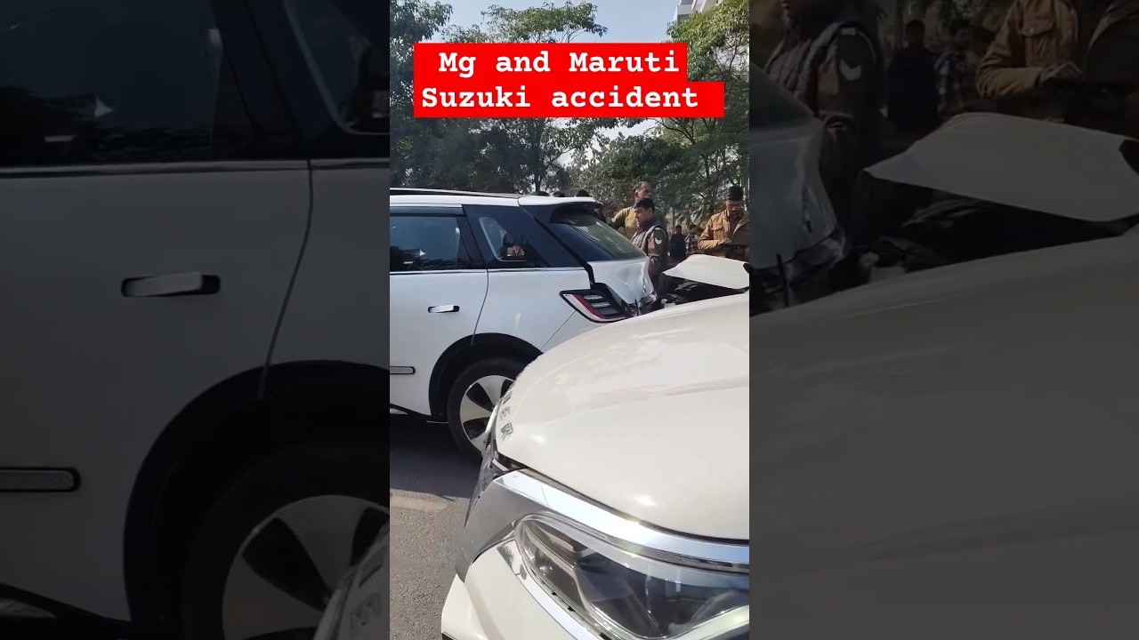 Maruti Suzuki brezza and mg windsor  accident build quality #accident #roadrage #accidentnews