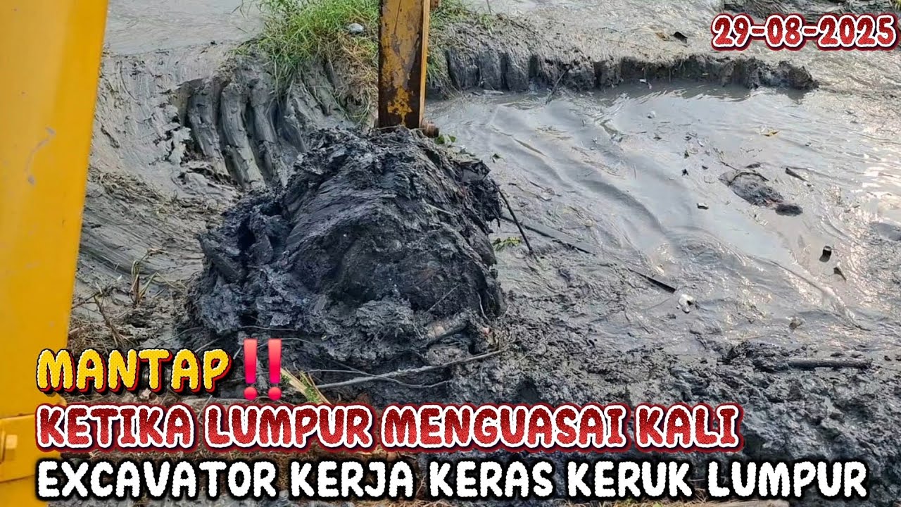 MANTAP‼️KETIKA LUMPUR MENGUASAI KALI EXCAVATOR KERJA KERAS KERUK LUMPUR KALI TELUK BUYUNG