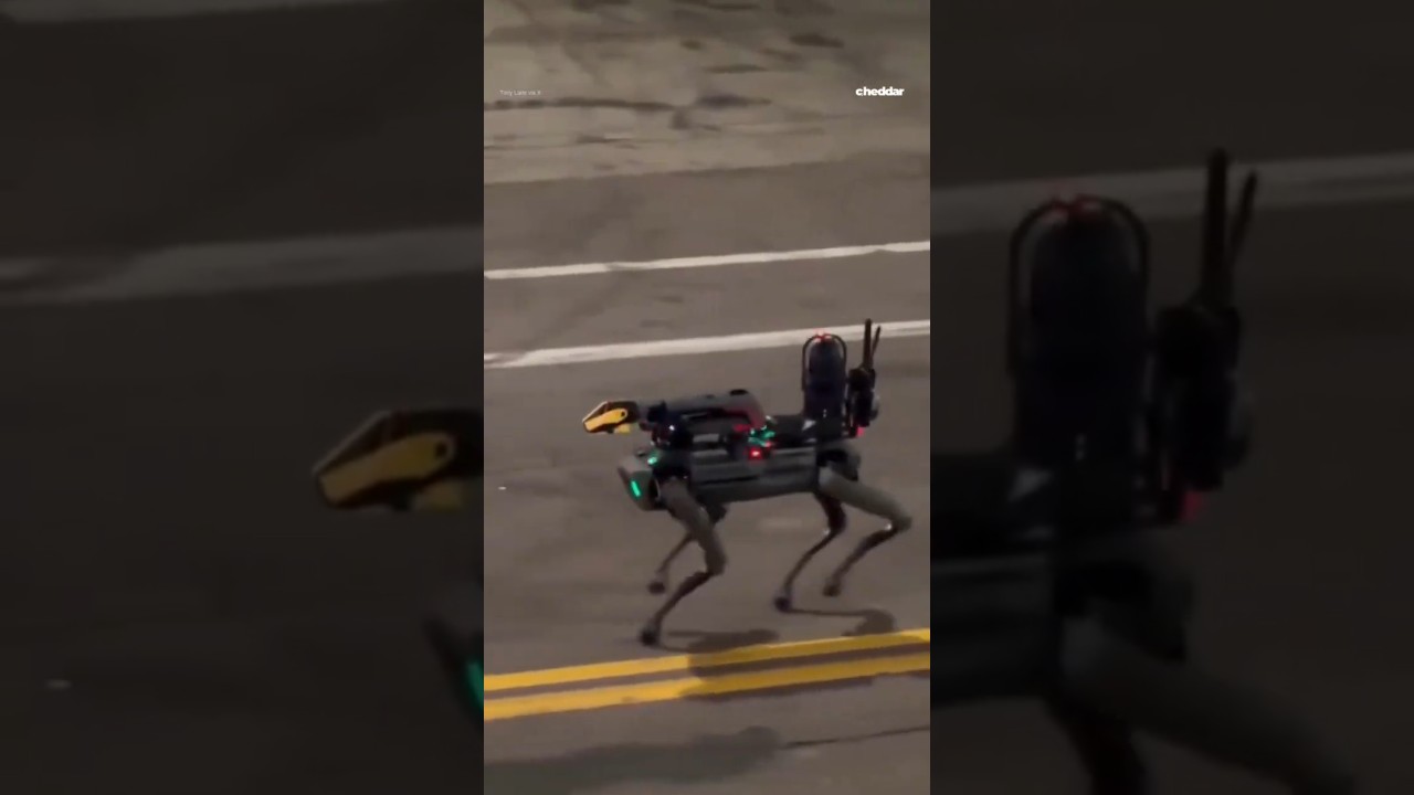 Robot Dog Shocks Everyone on Patrol! 🐾💥 #shorts