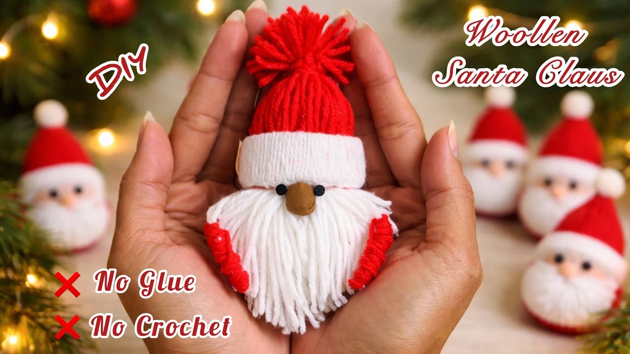 Easy Handmade Santa Claus | Christmas Craft | No Crochet | No Glue Needed for Santa 🧑‍🎄 #christmas 