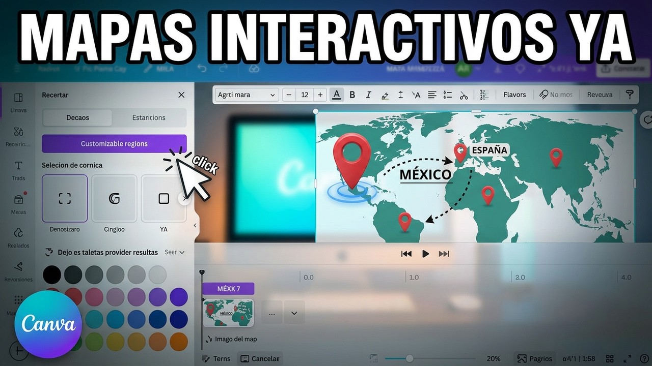 Cómo hacer un mapa interactivo fácil y rápido en Canva | Tutorial | Master Canva Español