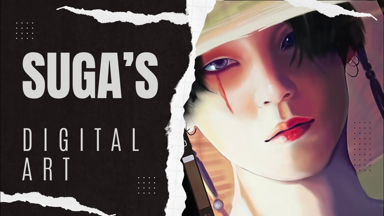 BTS Suga’s Portrait Digital Art By Raman