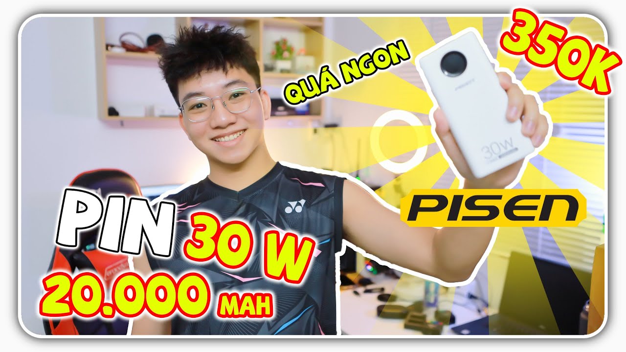 Review Sạc dự phòng Siêu Nhanh 2 Chiều Pisen 20000 mAh 30W cho điện thoại laptop | Phúc Reviewer