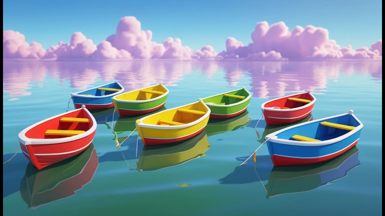 Five Little Boats Row Row Row | Water Safety & Counting Song for Kids