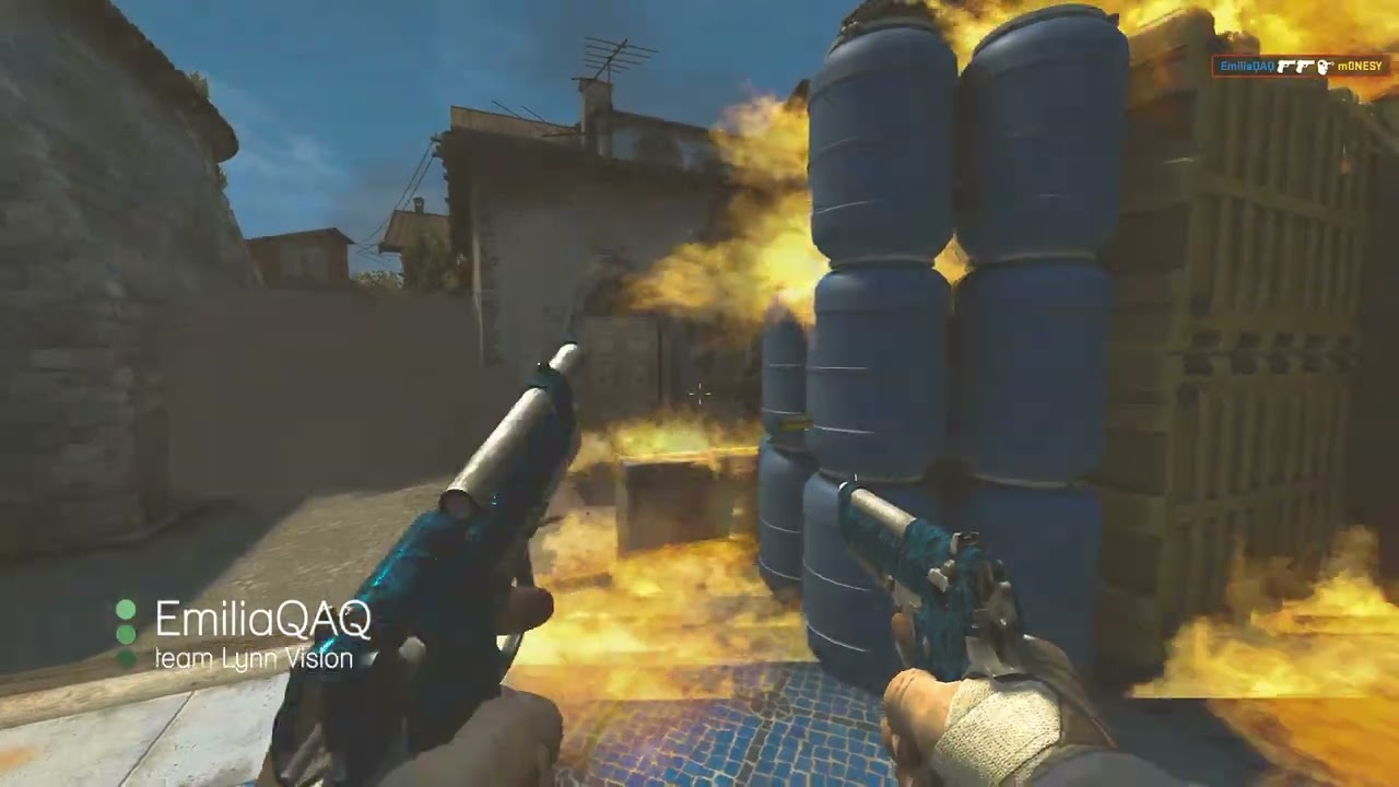 CSGO Lynn Vision EmiliaQAQ ACE Dual Berettas HS vs G2 Inferno ESL S18 2023