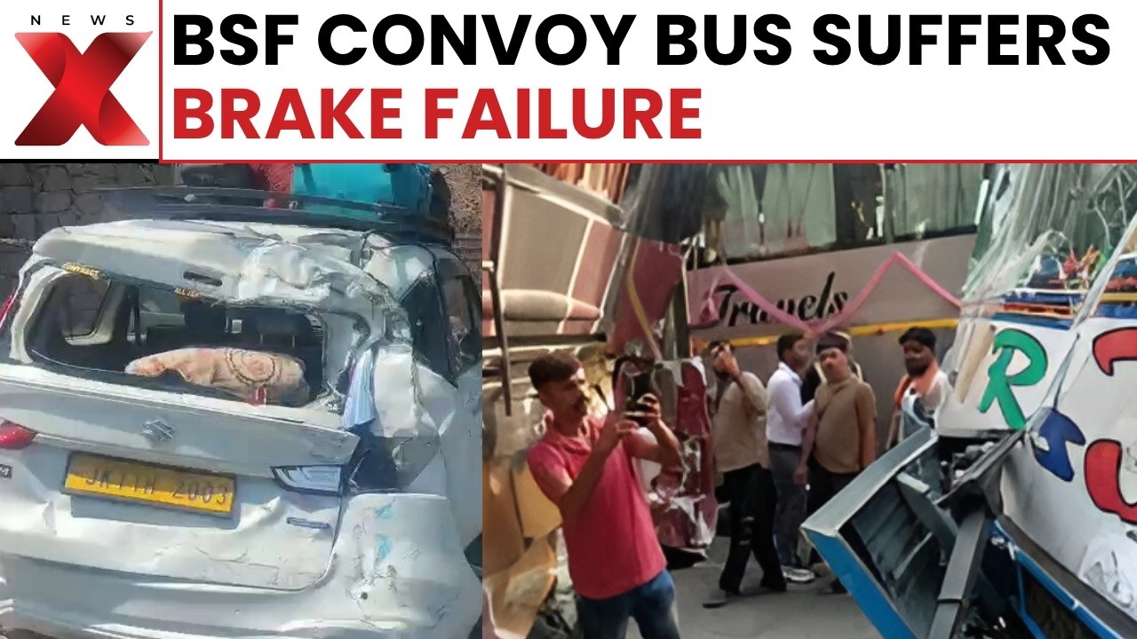 Jammu Kashmir: BSF Bus Suffers Brake Failure Crashes Into Vehicles In Ramban | NewsX