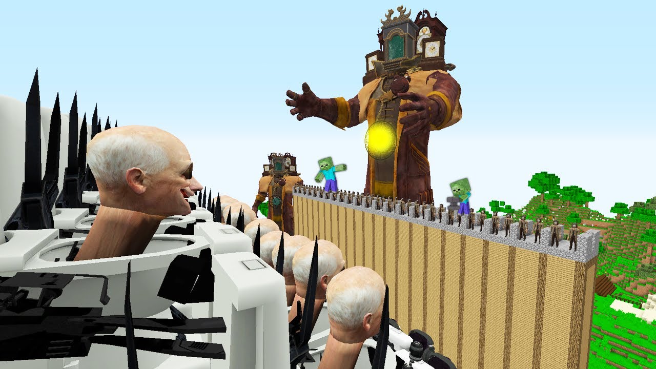 TİTAN SAAT ADAM DUVARI VS TİTAN SKİBİDİ TUVALET KIYAMETİ 😱 - Minecraft