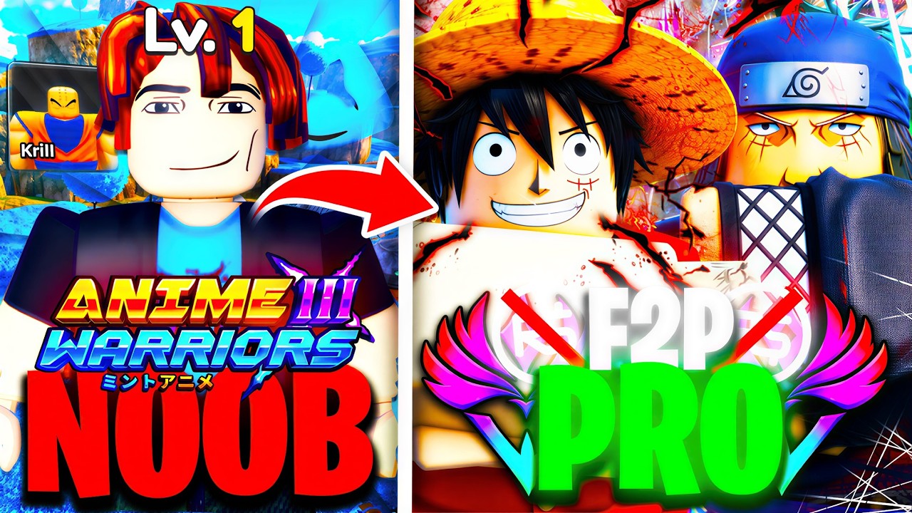 Превращение из новичка в профессионала в бесплатной игре Anime Warriors 3! (Roblox)