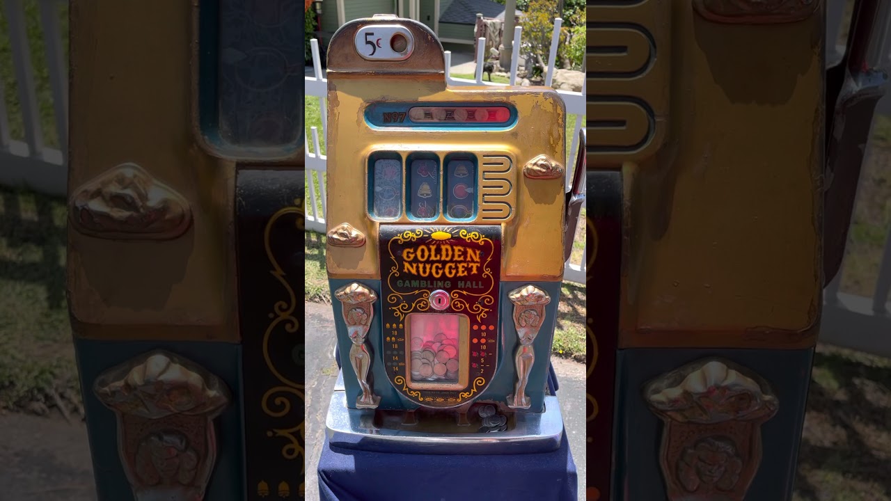 Antique 1946 Golden Nugget Casino 5c Slot Machine