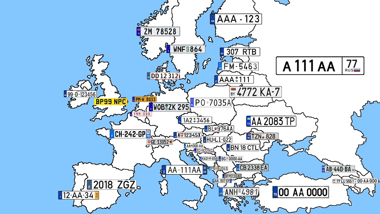 ALL European Car License Plates | Europe Comparison