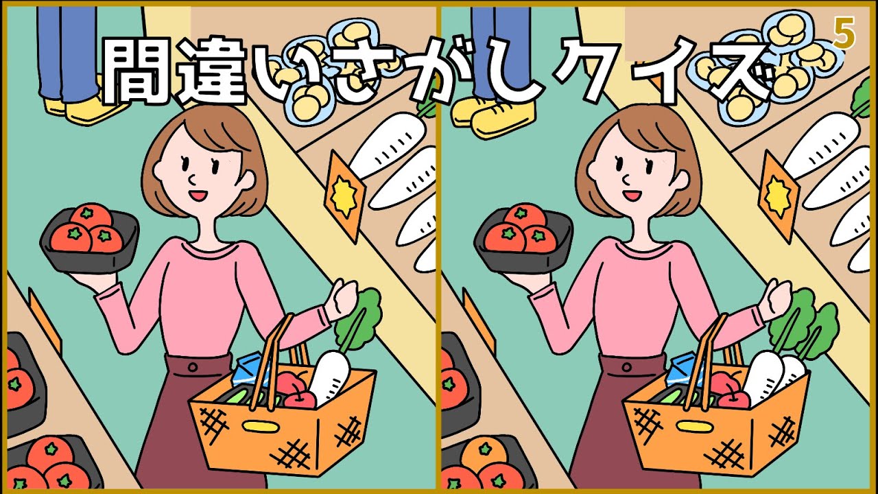 【間違い探しクイズ】脳トレにおすすめ！大人向け脳活YouTube動画【老化予防】#5