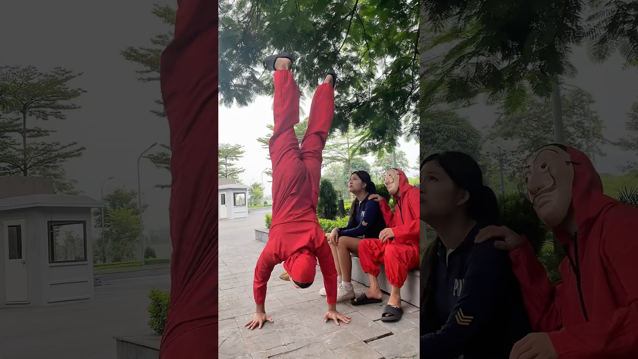 Money Heist vs Police 15 #moneyheist #parkour #police #escape  #shorts #funchallenge00