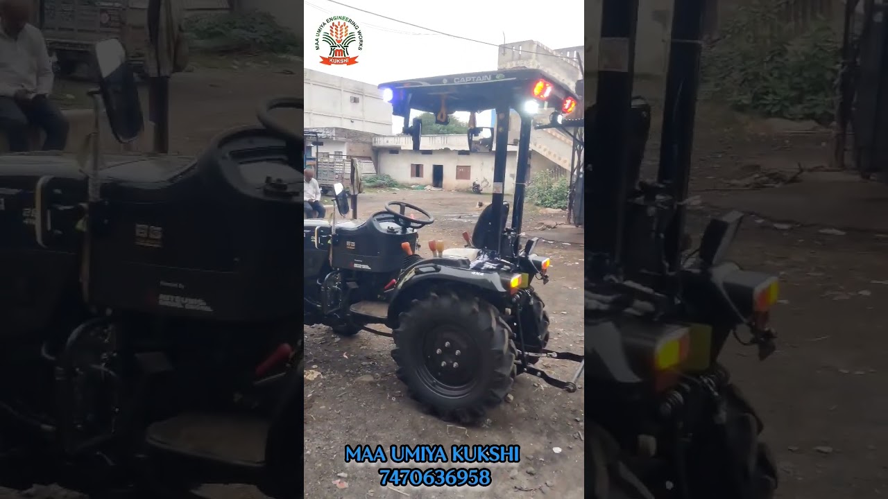CAPTAIN Black mini tractor 🚜 Frp Hood/tractor roof canopy/fiber chatri 