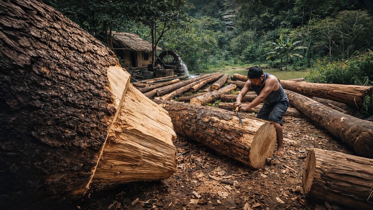 Processing Logs for a House… My Arms Regret Everything