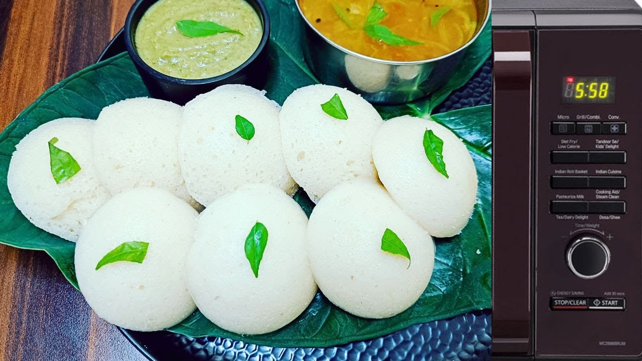 सॉफ्ट, स्पोंजी इडली अब केवल 2 मिनटमे ढेर सारी इडली अब माइक्रोवेव मे,और साथ में 3घंटे में इडलीबैटर भी