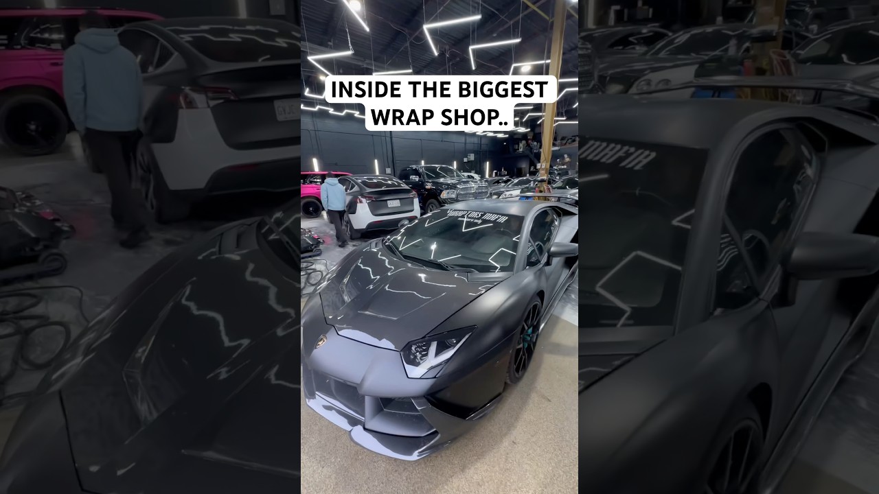 Inside The Biggest Car Wrap Shop.. #lamborghini #cars #carwrapping #vinyl #shorts #shoptour #viral