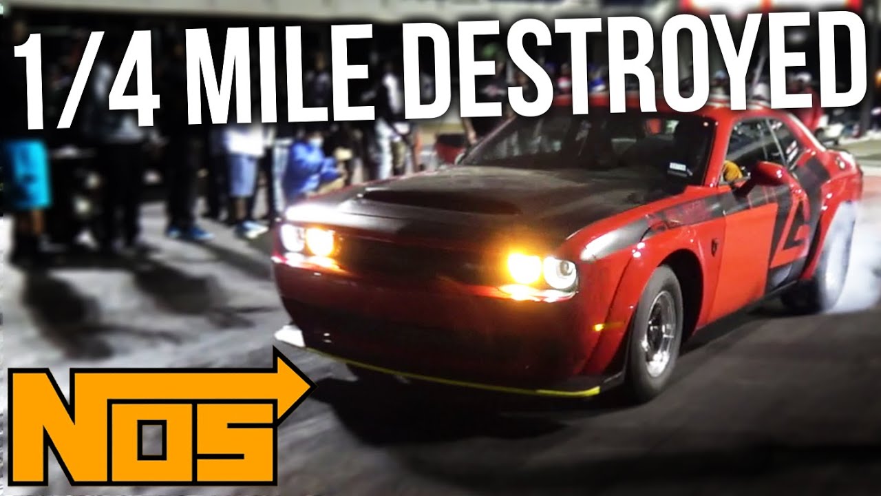 Nitrous Oxide Dodge Demon DESTROYS the 1/4 mile! This is why NOS is the best.