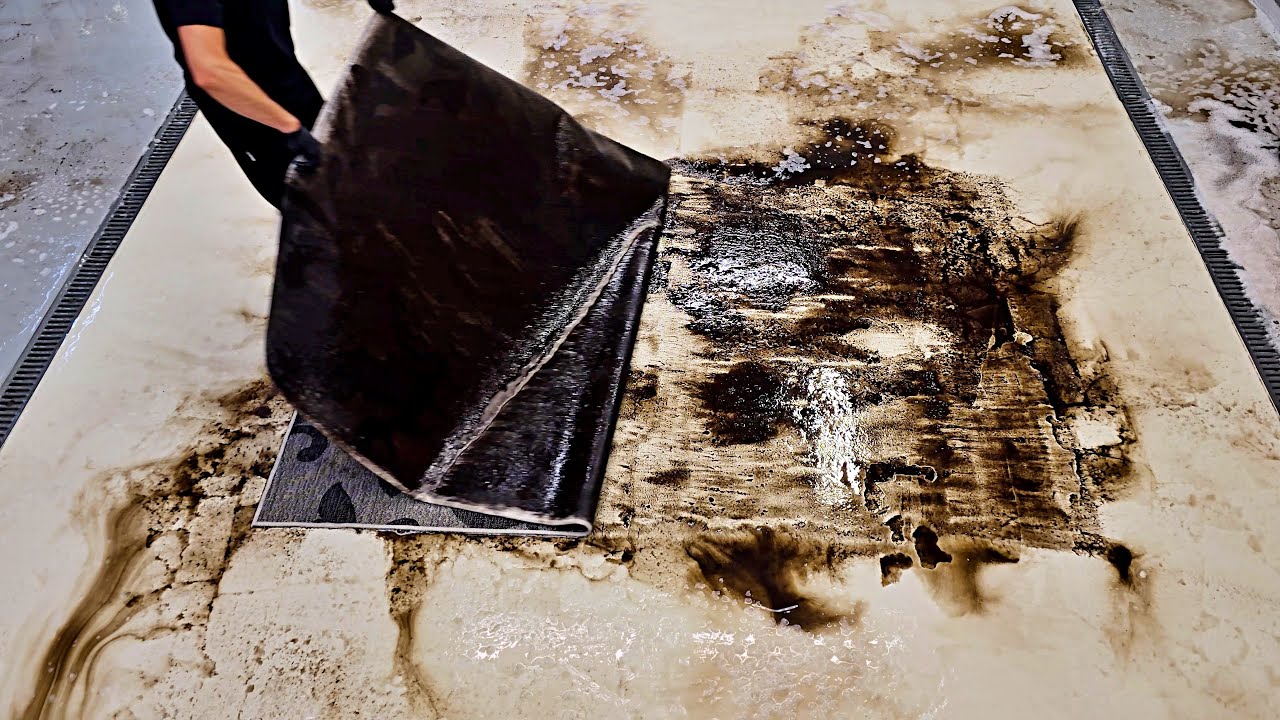 Feel the brain tingling as we scrape this carpet | ASMR carpet cleaning | Speeded Up