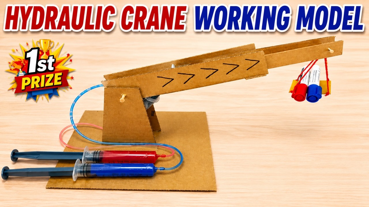 hydraulic crane working model for science project exhibition - diy - diypandit | DIY pandit