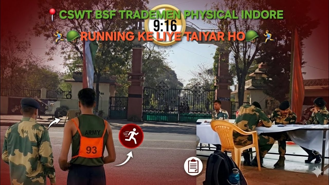 Bsf trademen indore physical running CSWT BSF INDORE #bsf #army #armyforce #indore #BSF #physical 