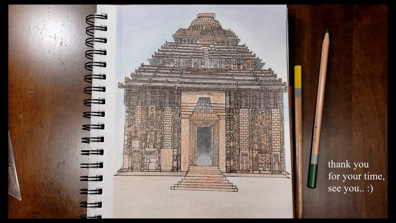 Konark Sun Temple| World Heritage Site Detailed Sketch by Harshil Dixit|365 days challenge|day365/13