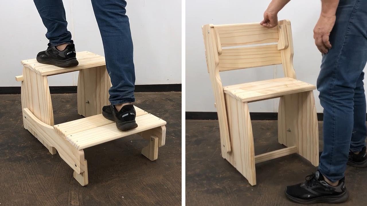 Silla Escalera Muy Fácil De Hacer - Tutorial de Carpintería