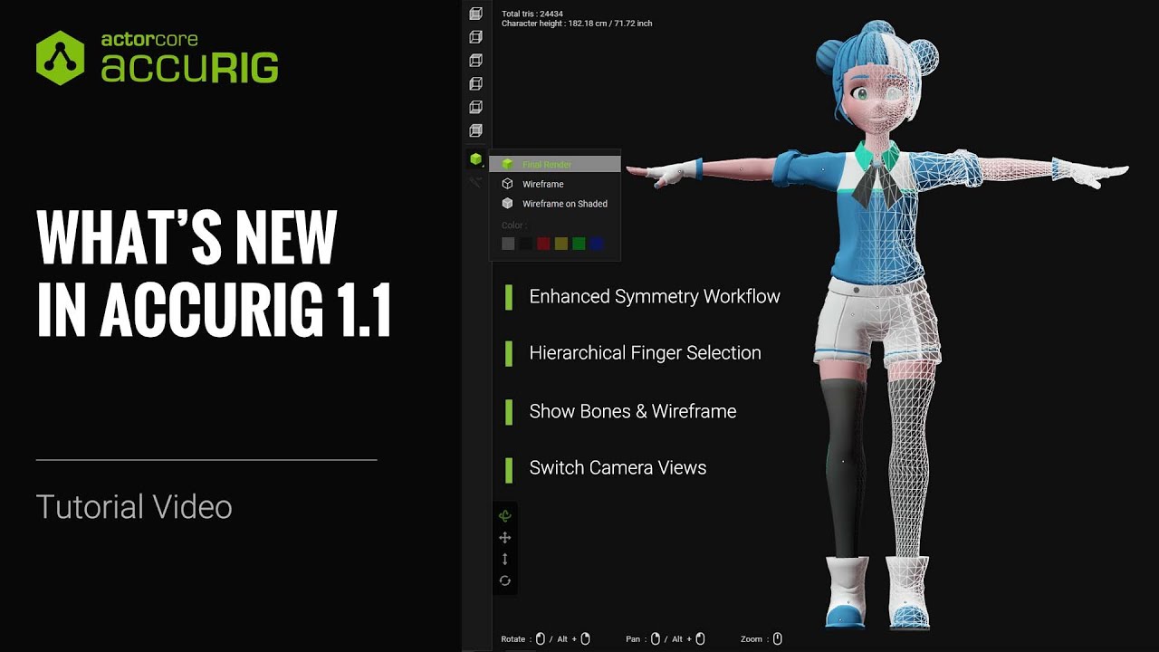 Turn Models into Rigged Characters for 3D Animation using Free Auto-Rigging Tool | AccuRIG