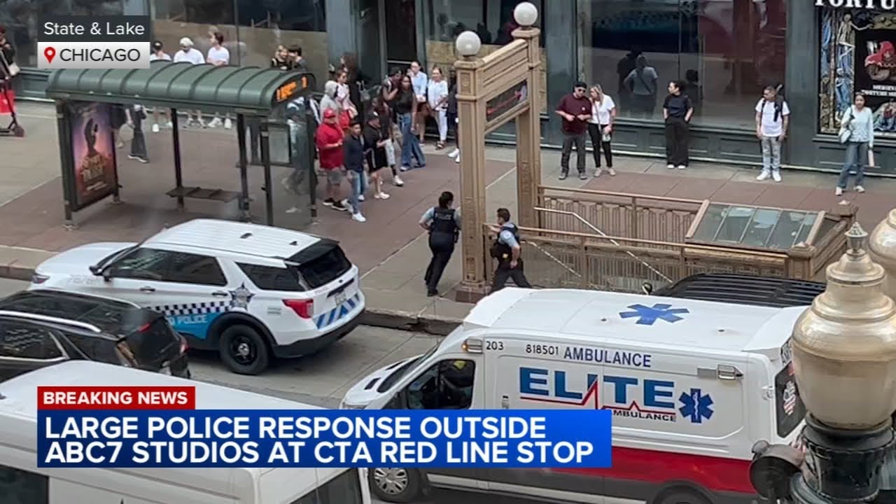 Large Chicago police response seen at State and Lake CTA Red Line station in the Loop
