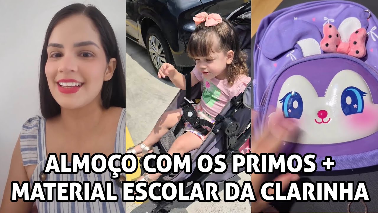 Almoçamos fora com as crianças + comprando material escolar da Clarinha!!!