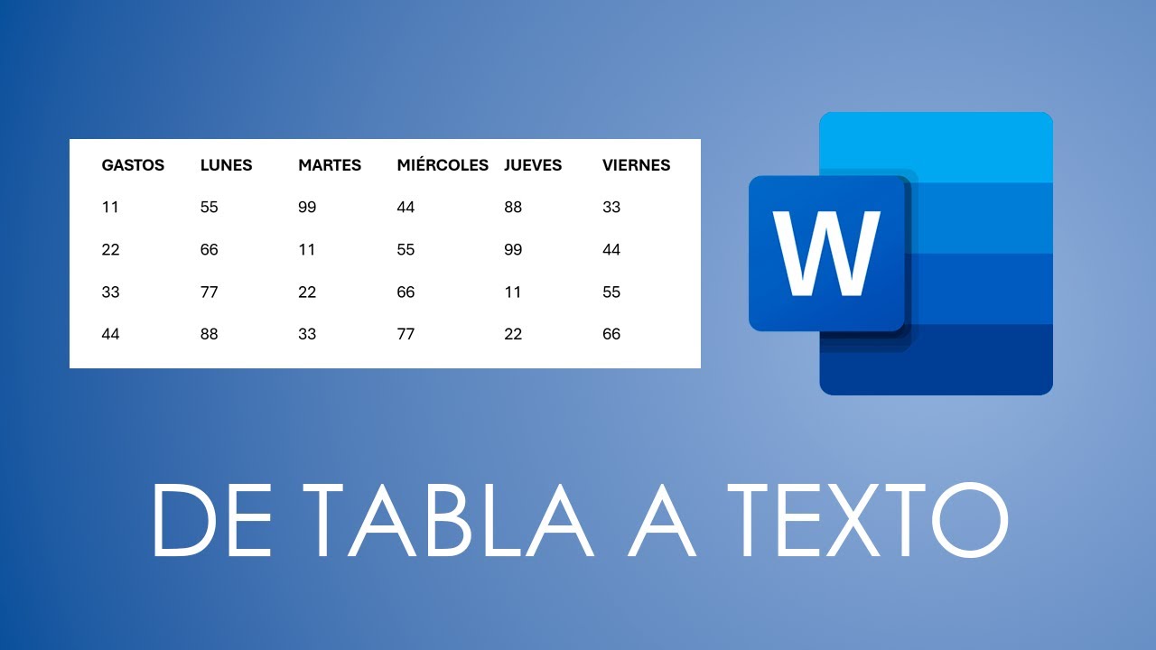 Cómo convertir una TABLA en TEXTO en Word