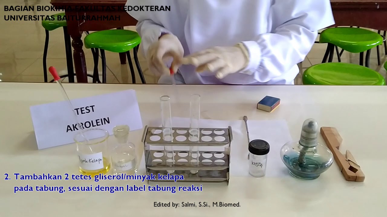 [SELGEN] PRAKTIKUM BIOKIMIA 2.B UJI AKROLEIN