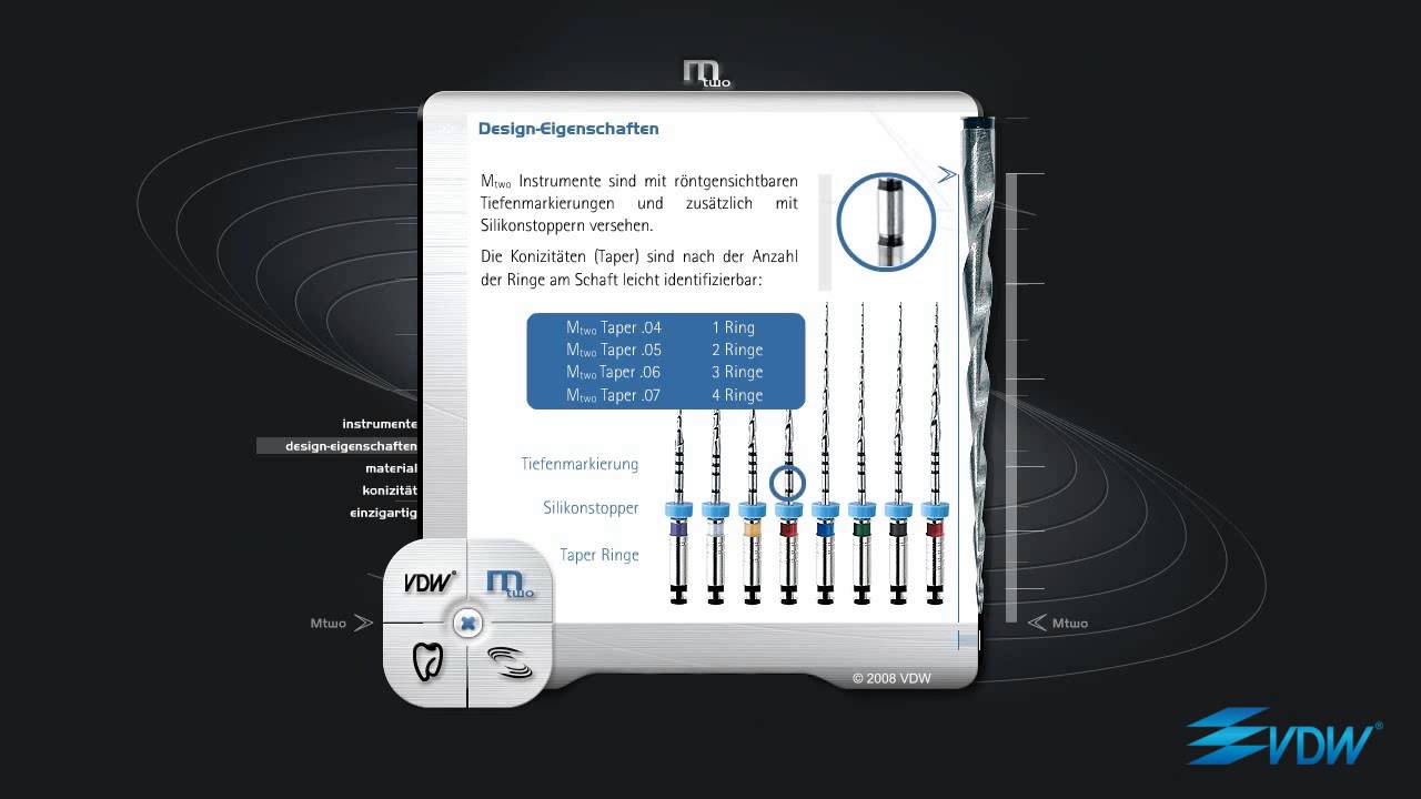 VDW Mtwo   Effizientes NiTi System  Instrumentendesign