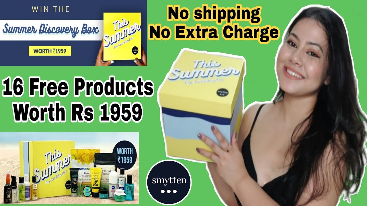 Smytten Summer Discovery Box Unboxing 😍| FREE PRODUCTS WORTH RS1959/- @getsmytten Haul| Beauty Cuddle